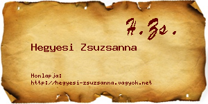 Hegyesi Zsuzsanna névjegykártya